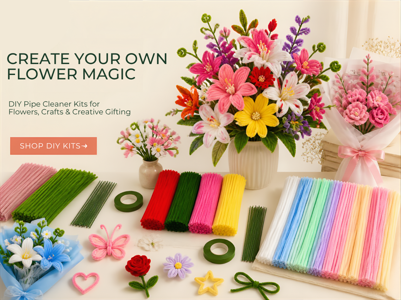 Multicolor 8mm Pipe Cleaners – Craft & DIY Supplies